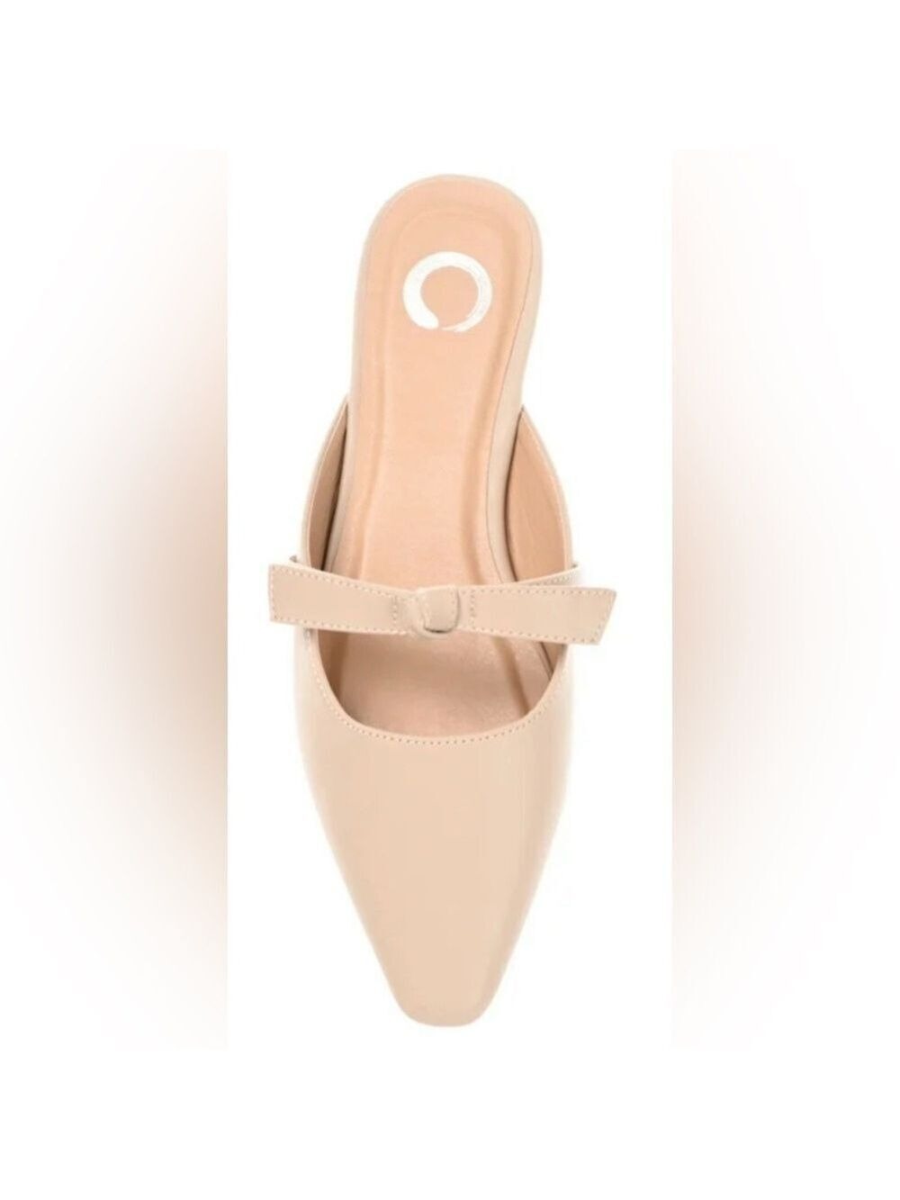 Brinley Co. Tan Mailee Vegan Leather Flat Rounded Square Toe Mule - Size 6.5 - Picture 2 of 8